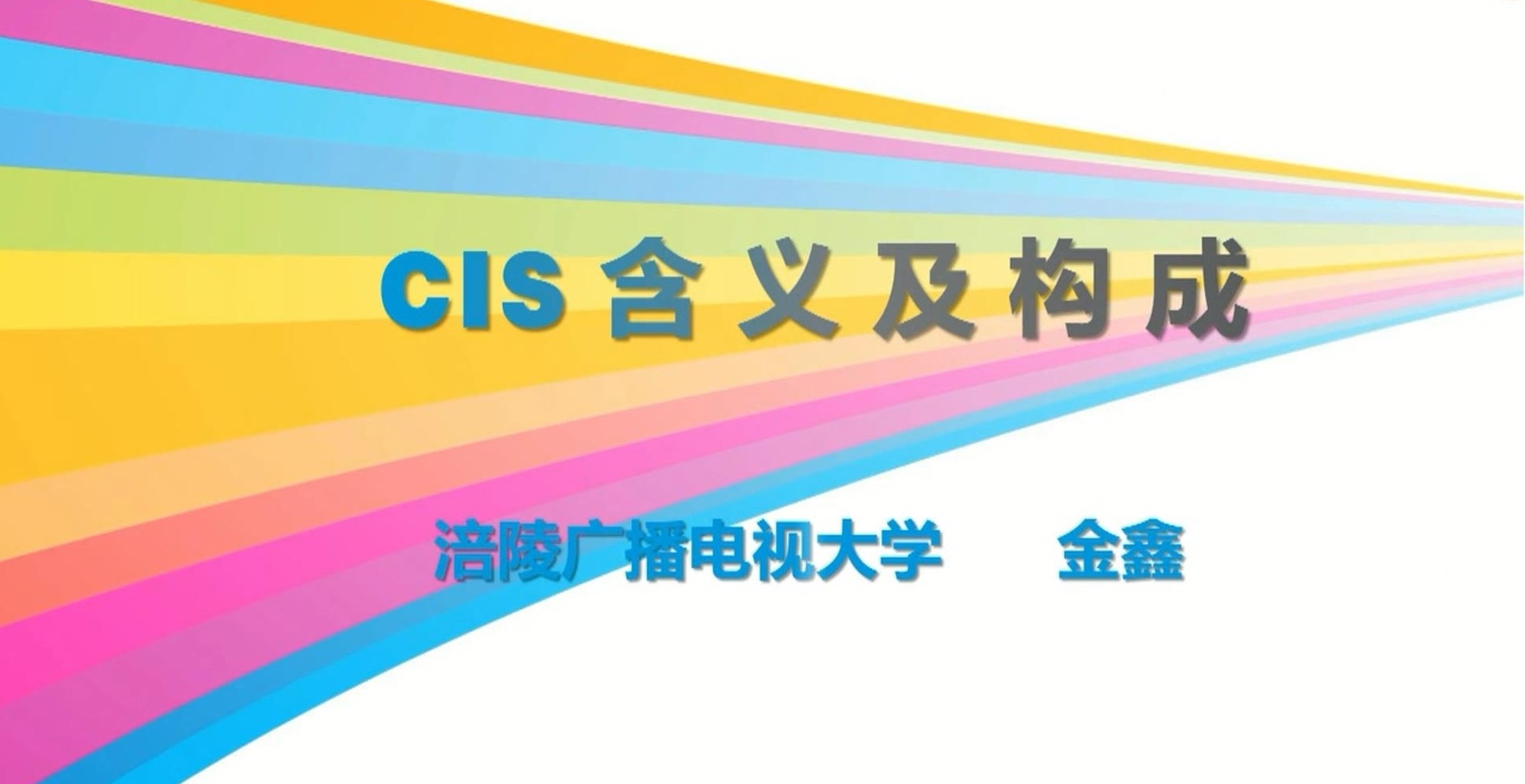  2016年微课 CIS含义及构成 主讲 ：金鑫